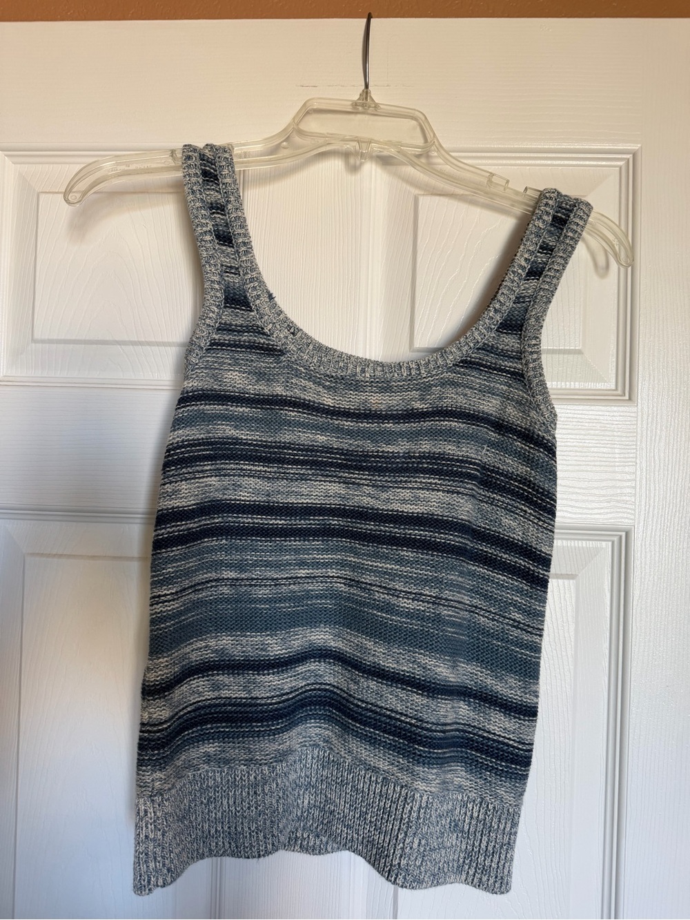 Ralph Lauren Blue and Gray Striped Knit Tank
